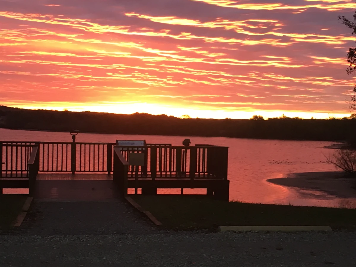 Sunset over the river